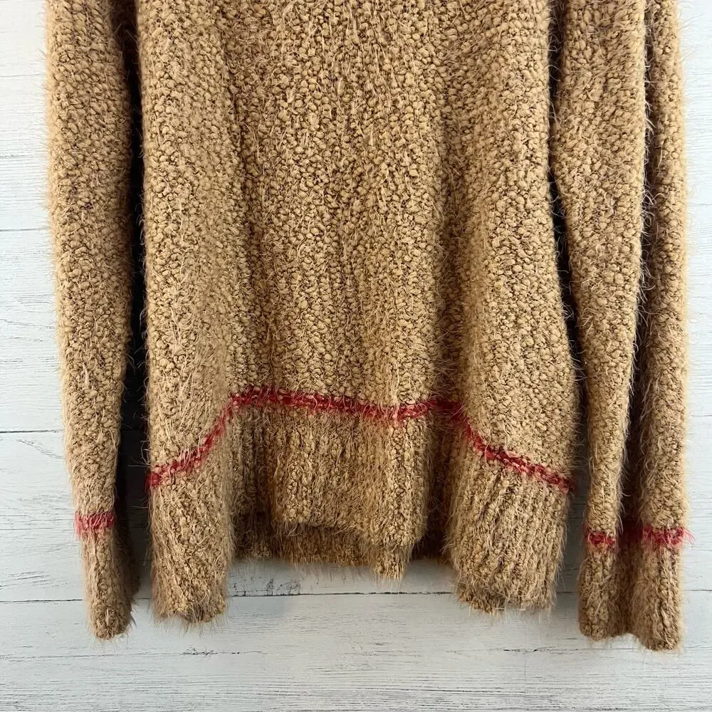 Splendid Eyelash Knit Tan Long Sleeve Pull Over Sweater Size L